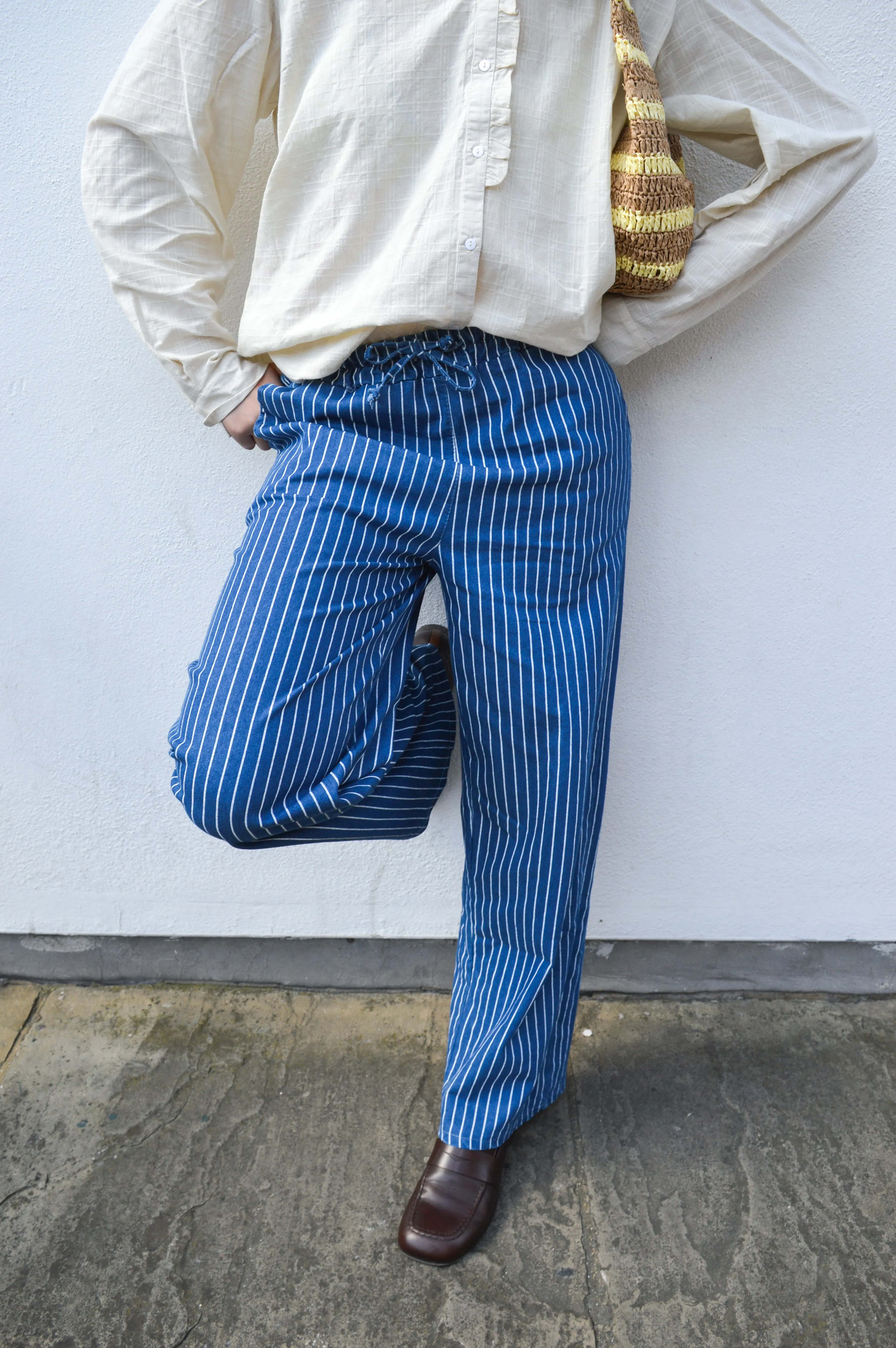 Marta Blue Striped Trousers