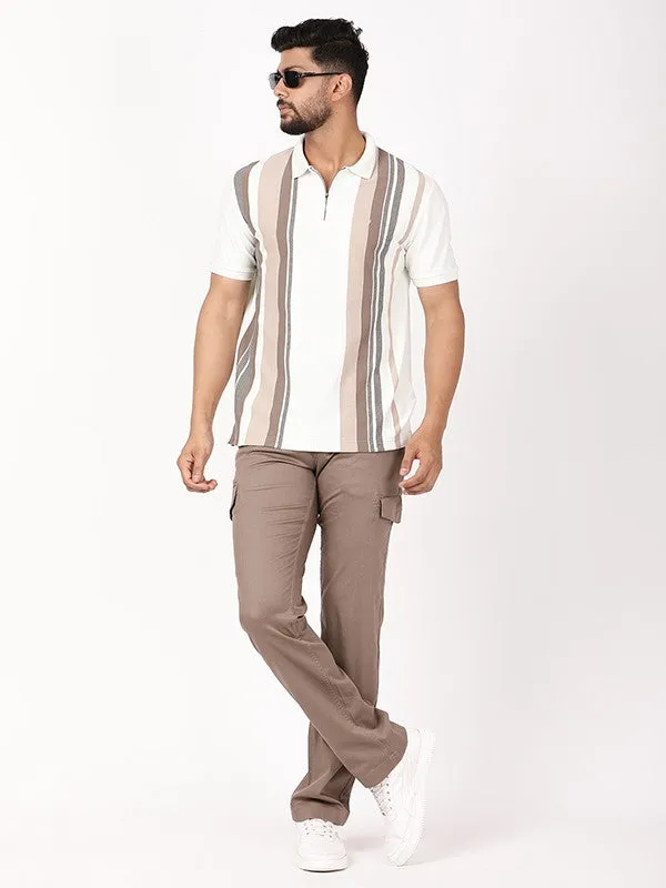 Men Striped Polo T-Shirt