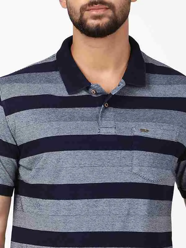 Men Striped Polo T-Shirt