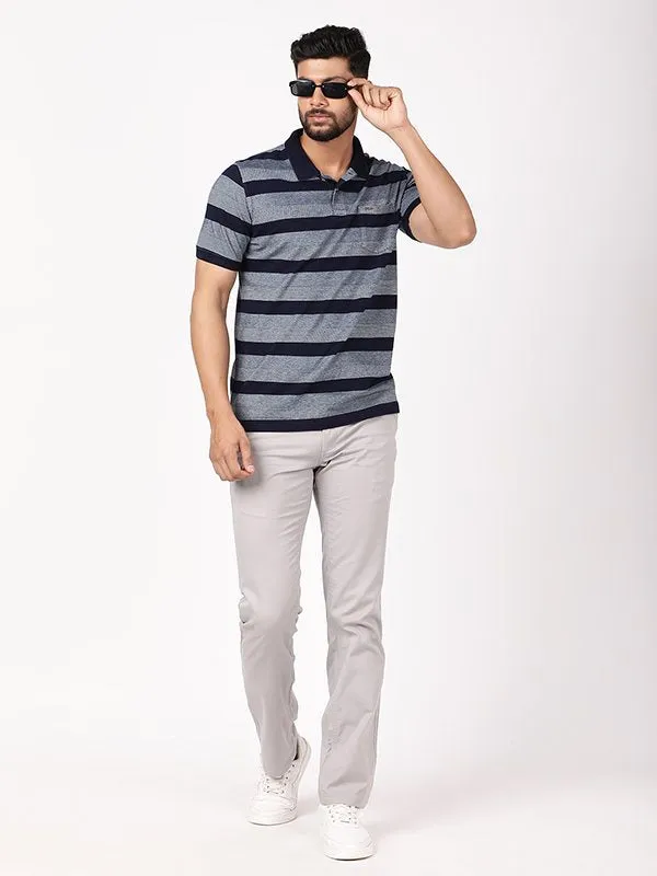 Men Striped Polo T-Shirt