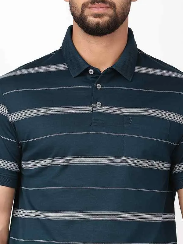 Men Striped Polo T-Shirt
