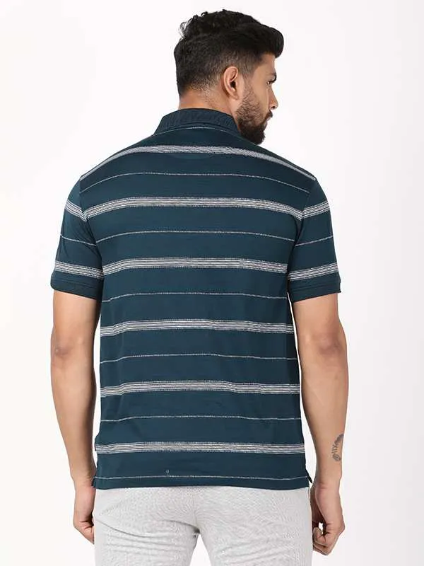 Men Striped Polo T-Shirt