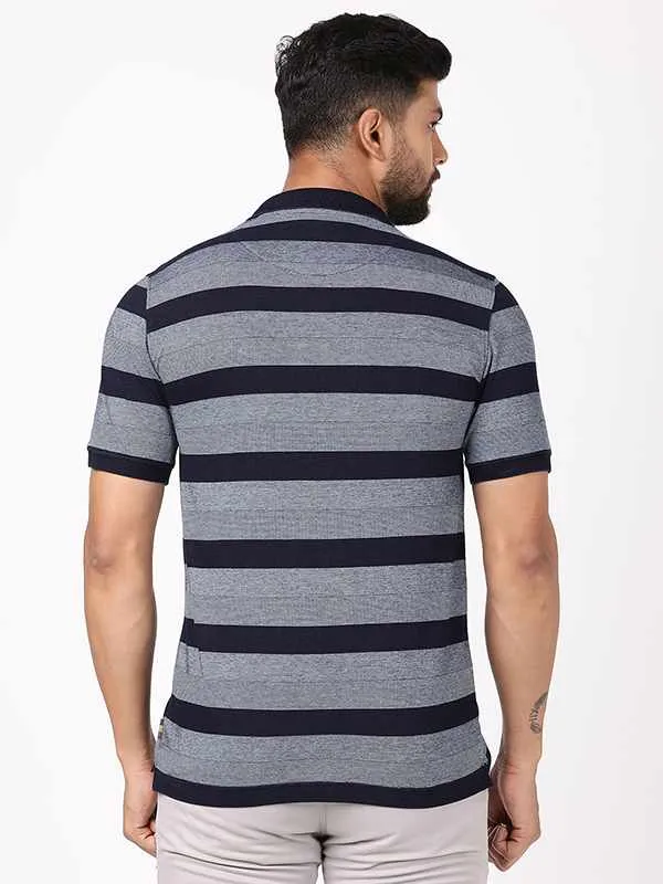 Men Striped Polo T-Shirt