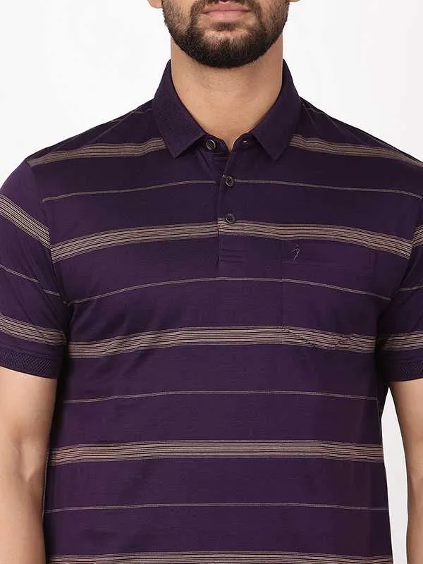 Men Striped Polo T-Shirt