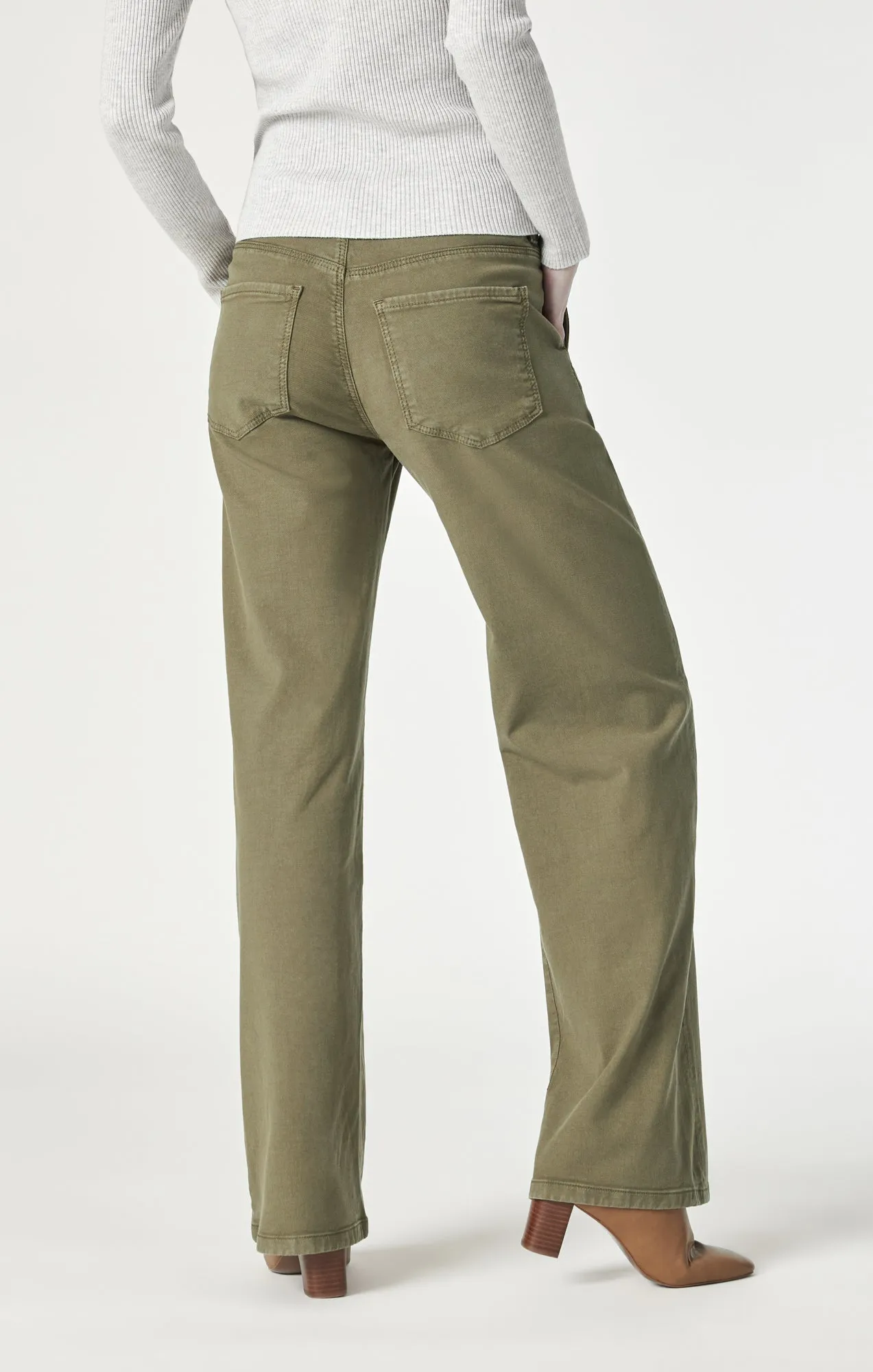 MIRACLE WIDE LEG IN KHAKI GREEN LUXE TWILL