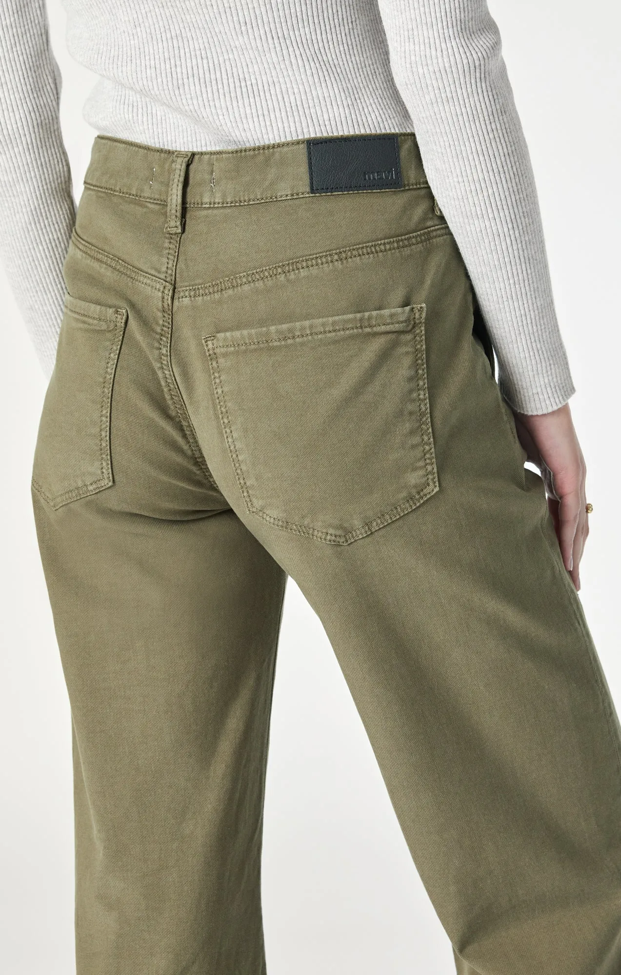 MIRACLE WIDE LEG IN KHAKI GREEN LUXE TWILL