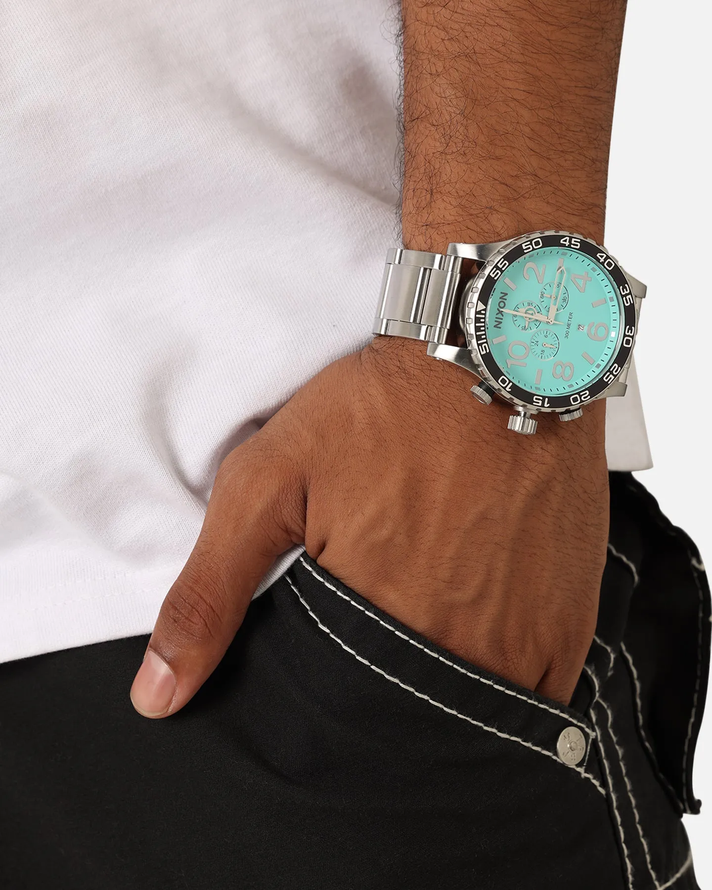 Nixon 51-30 Chrono Watch Silver/Turquoise