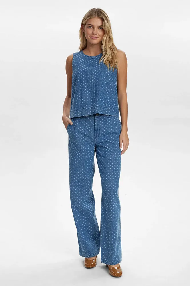 Numph Haddie Polka Dot Blue Jeans