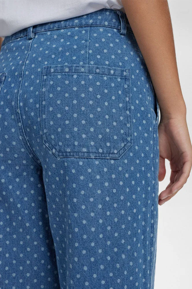 Numph Haddie Polka Dot Blue Jeans