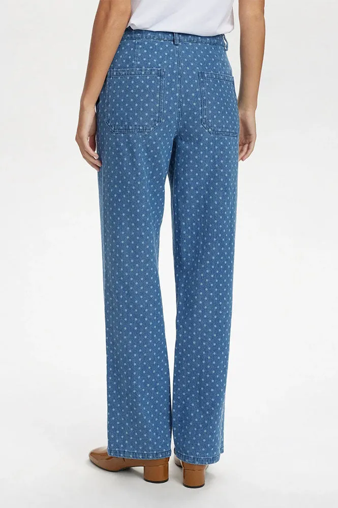 Numph Haddie Polka Dot Blue Jeans
