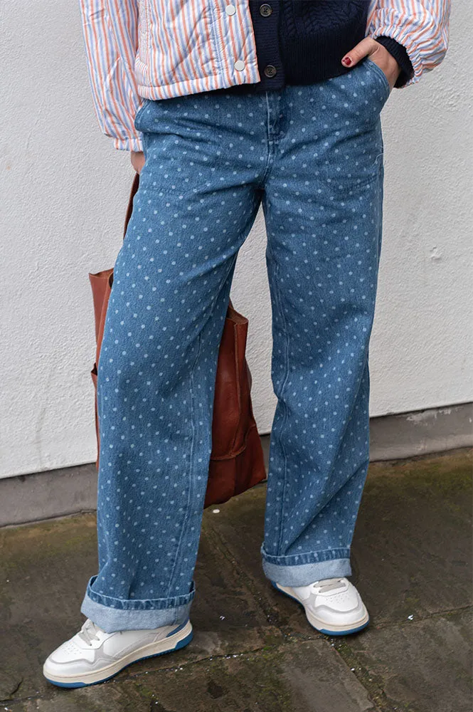 Numph Haddie Polka Dot Blue Jeans
