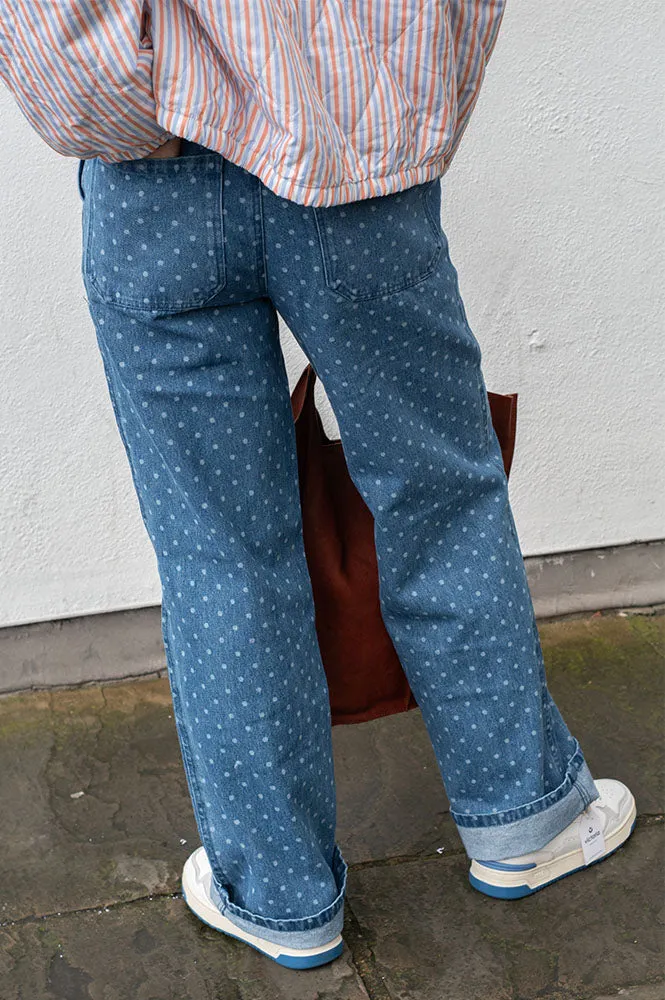 Numph Haddie Polka Dot Blue Jeans