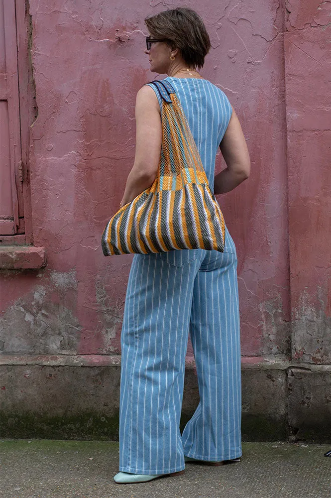 Object Moji Striped Wide Leg Jeans