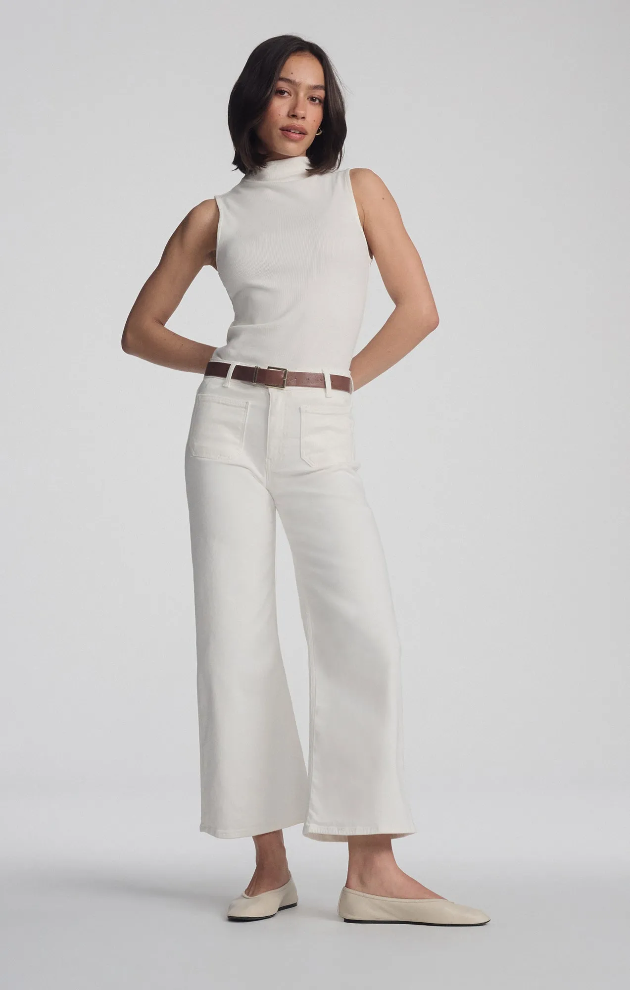 PALOMA MARINE WIDE LEG IN WHITE FLEX BLUE