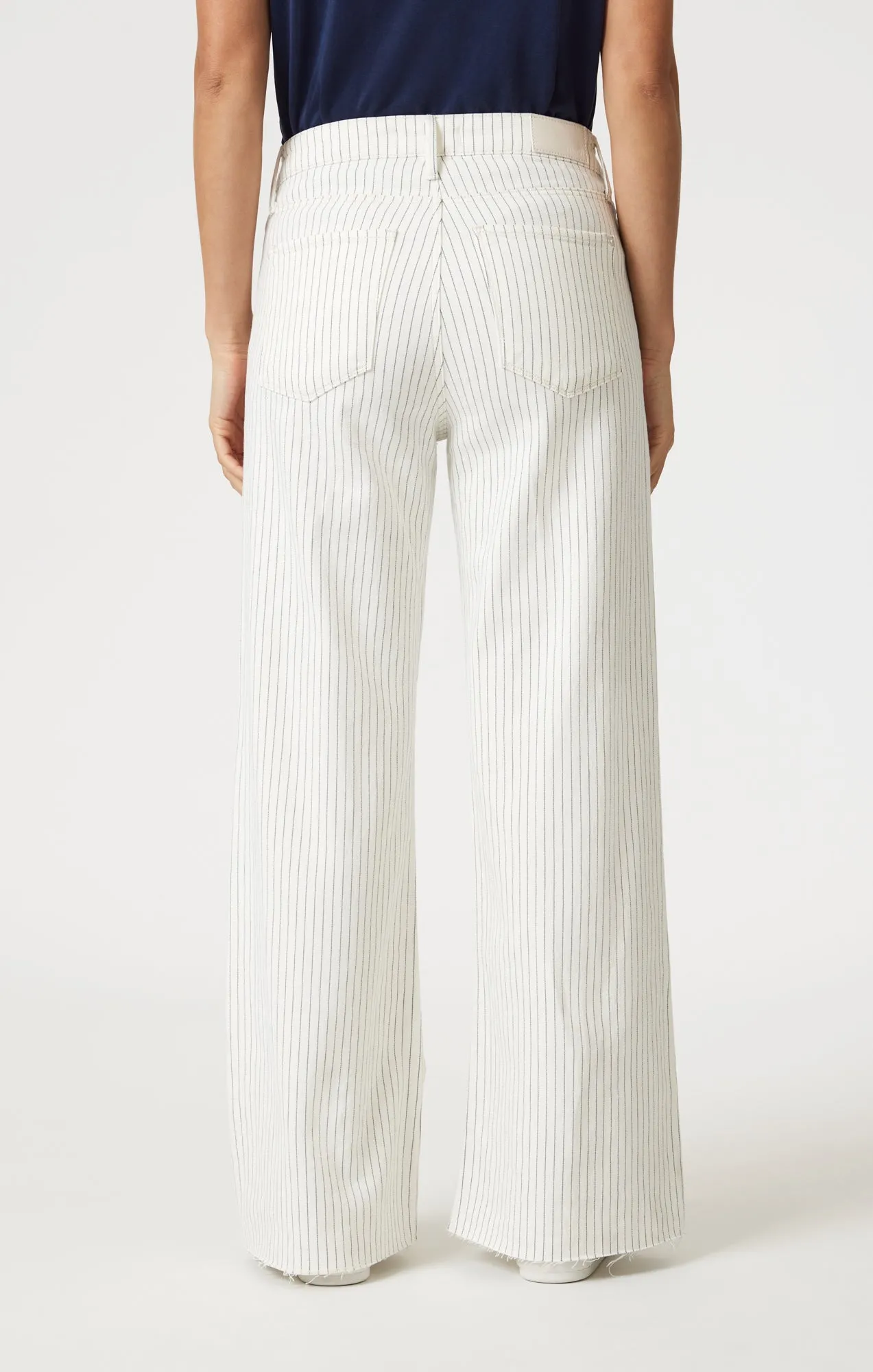 PALOMA WIDE LEG IN OFF-WHITE STRIPE DENIM