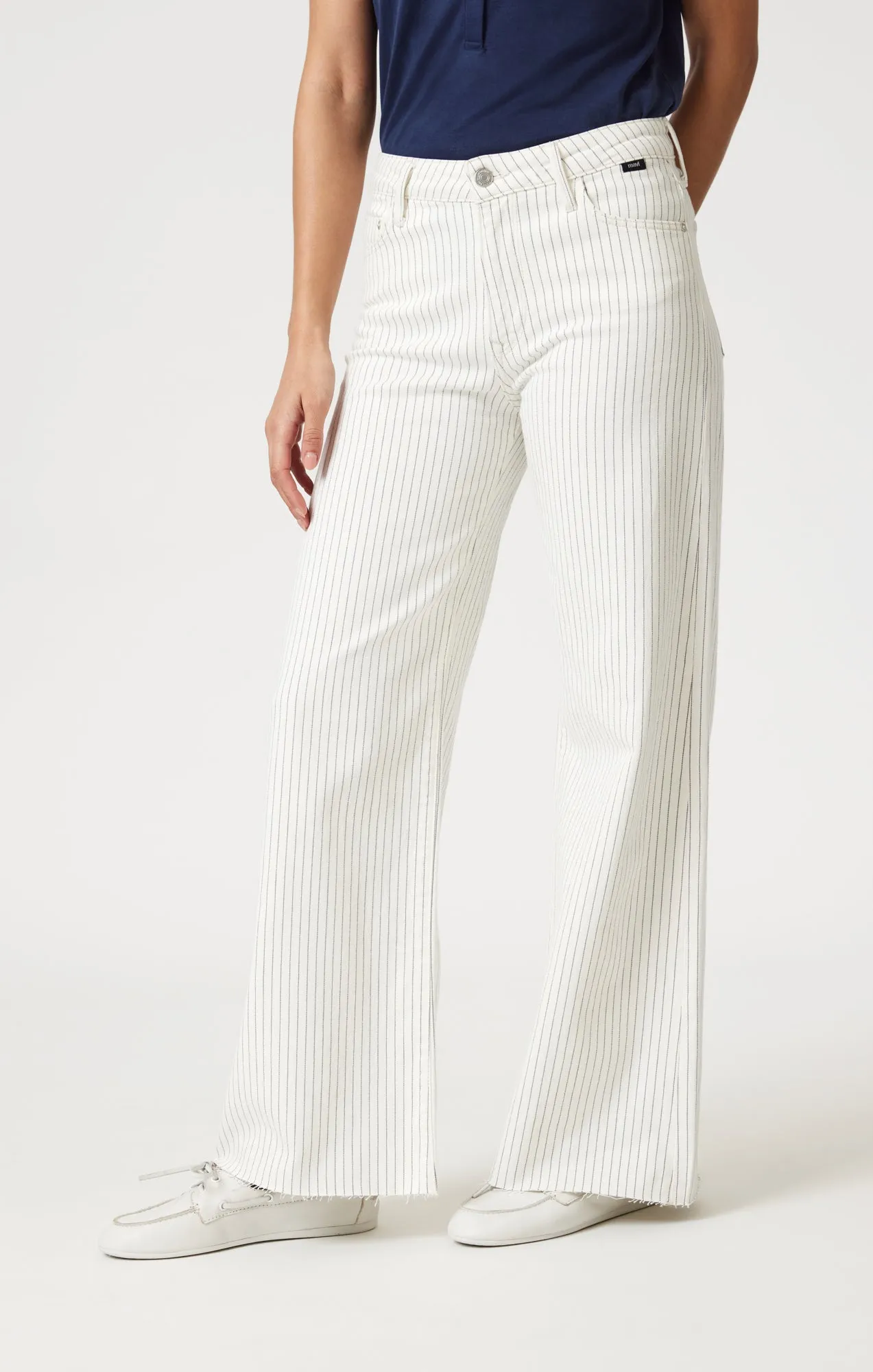 PALOMA WIDE LEG IN OFF-WHITE STRIPE DENIM