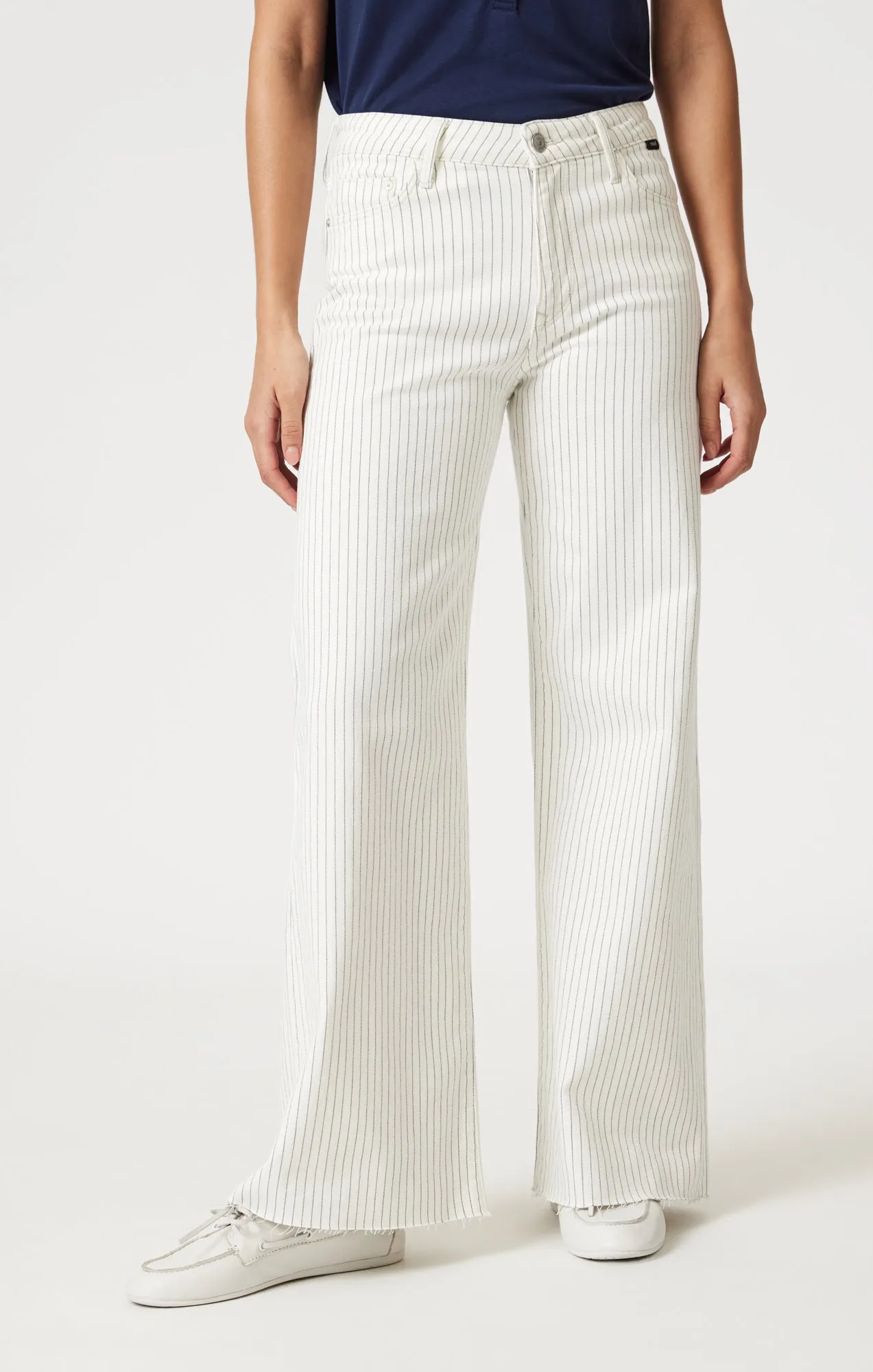 PALOMA WIDE LEG IN OFF-WHITE STRIPE DENIM