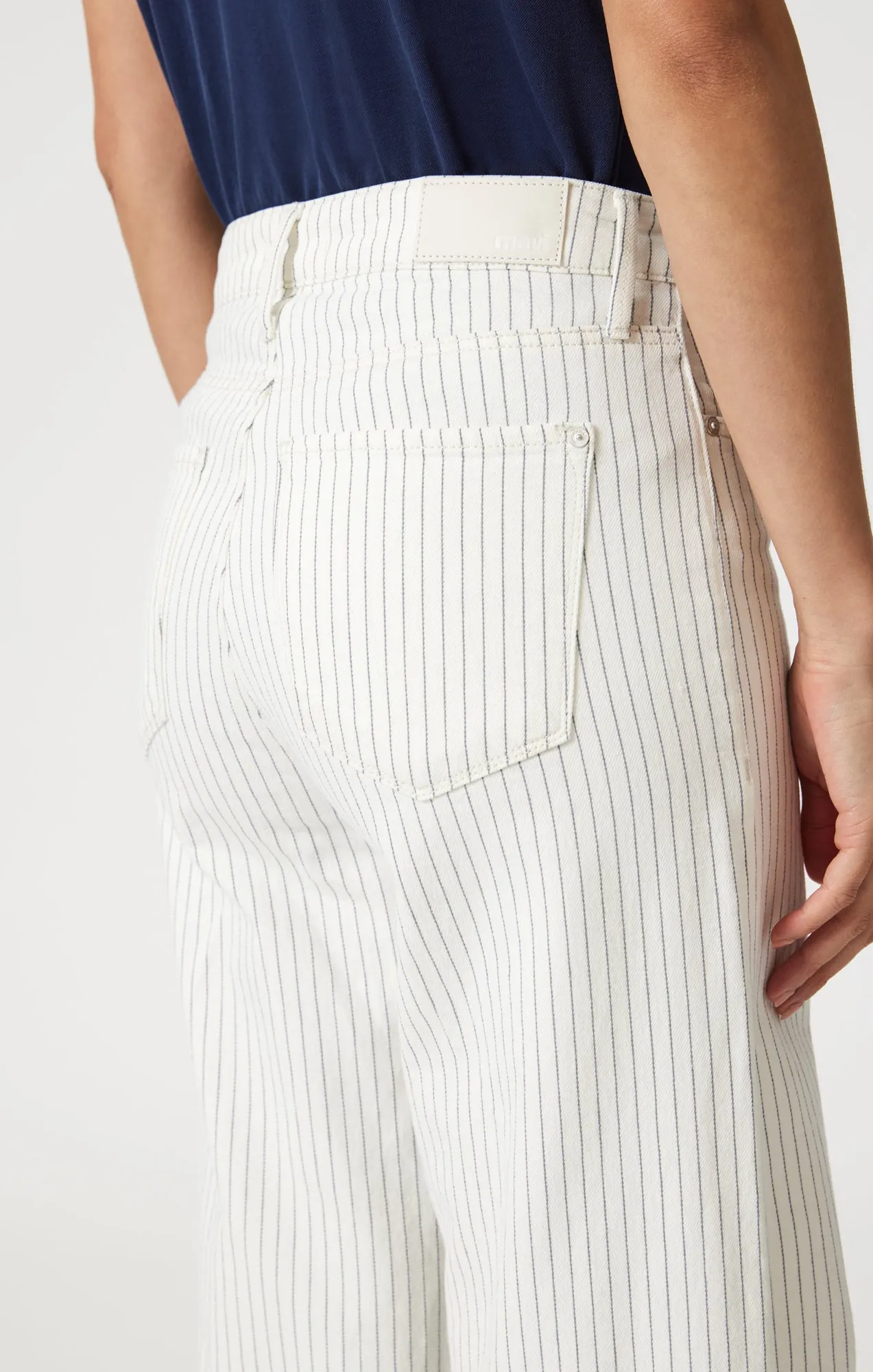 PALOMA WIDE LEG IN OFF-WHITE STRIPE DENIM