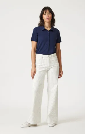 PALOMA WIDE LEG IN OFF-WHITE STRIPE DENIM