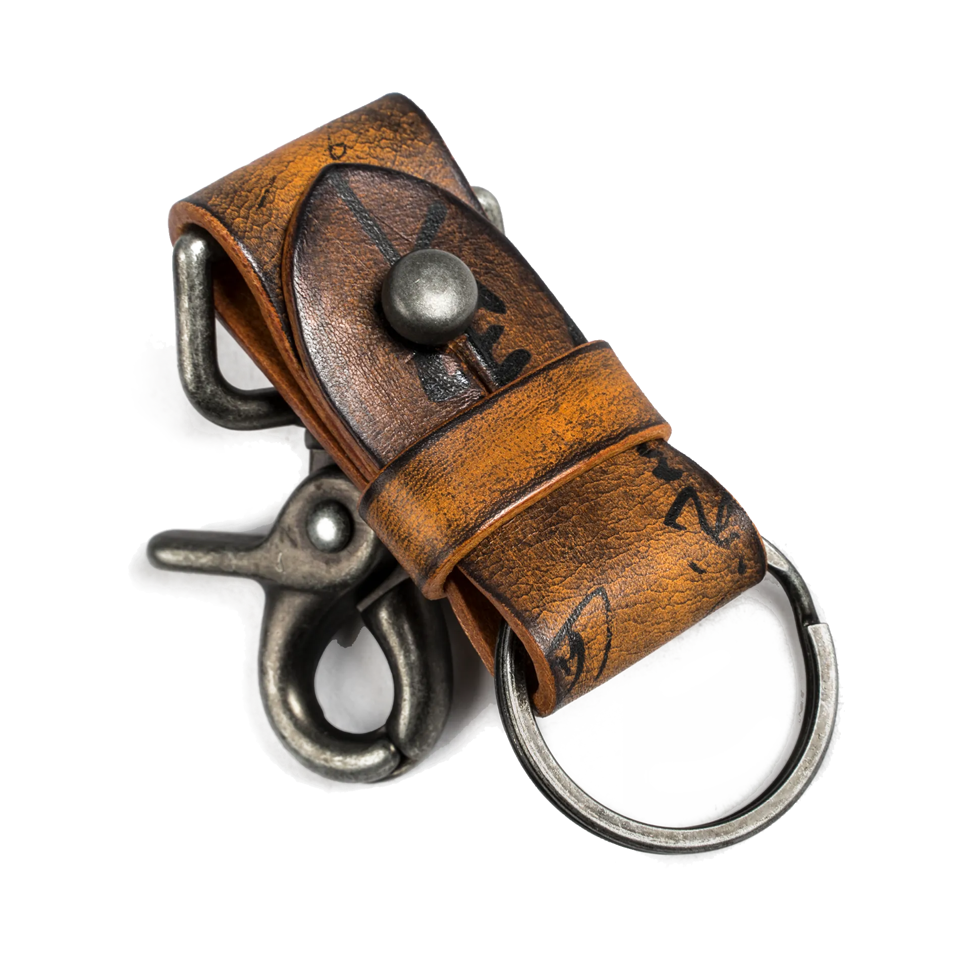 Path of War Calligraphy Leather Keychain