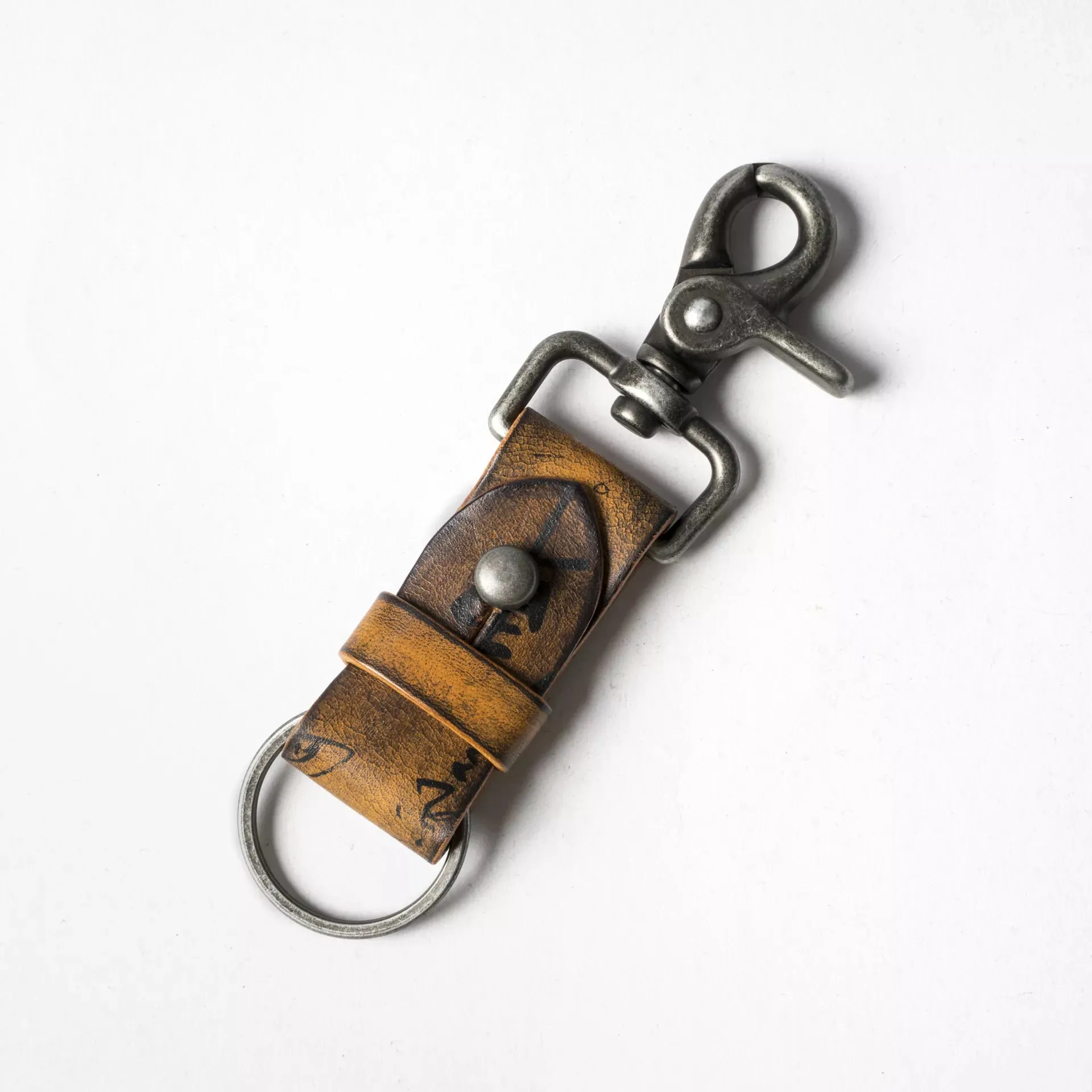 Path of War Calligraphy Leather Keychain