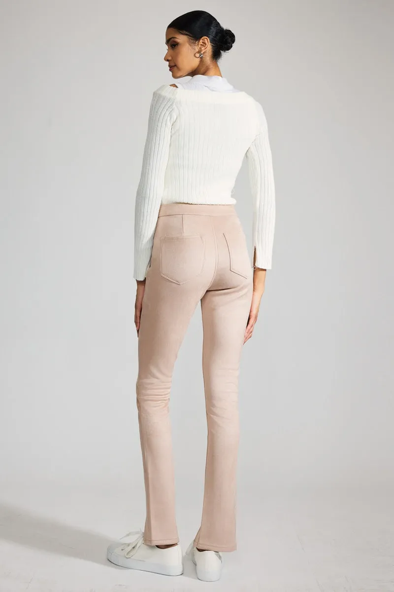 Peach Premier High Rise Slit Hem Skinny
