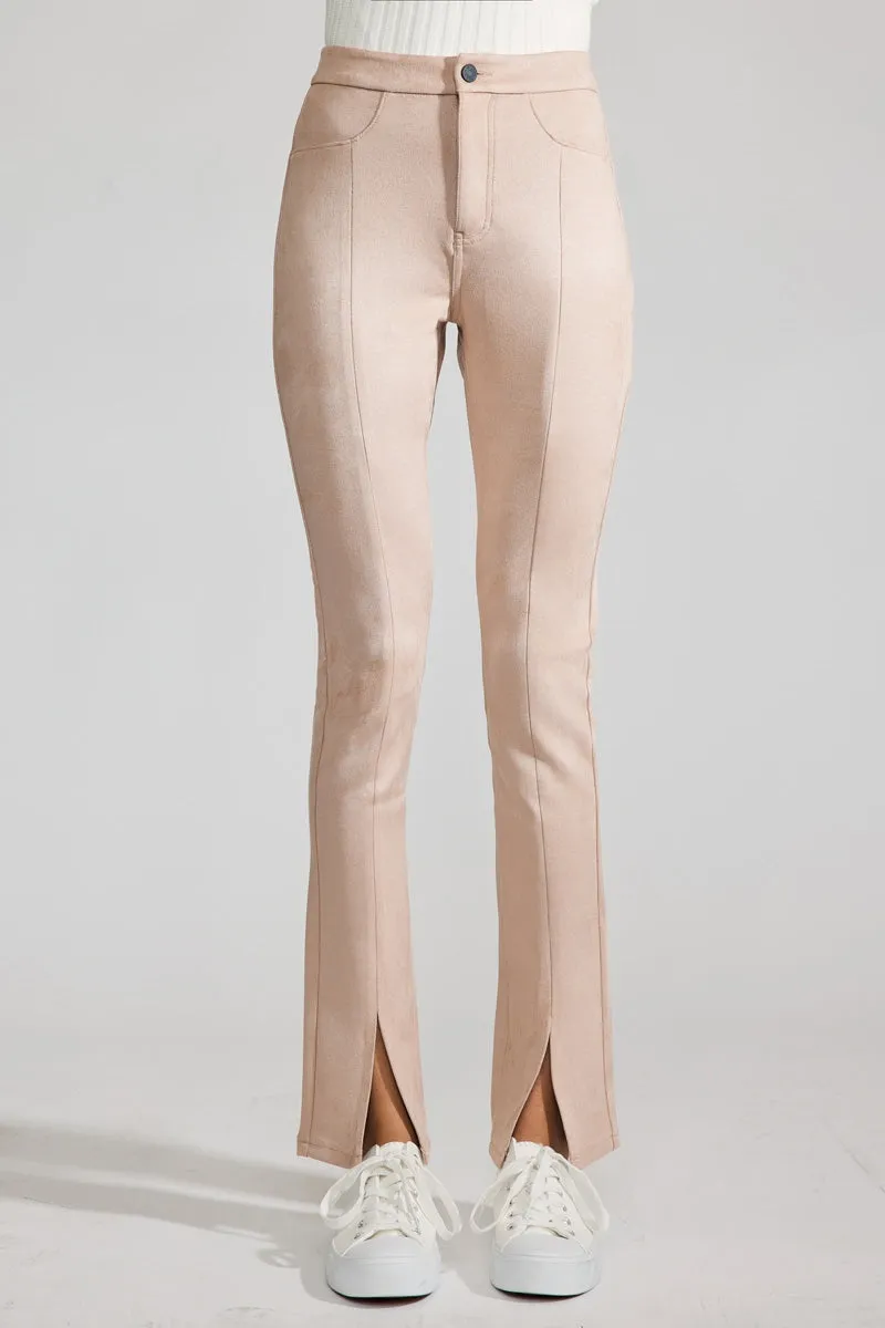 Peach Premier High Rise Slit Hem Skinny