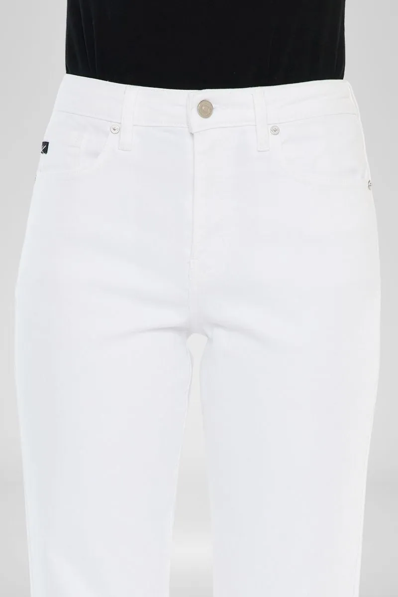 Peppermint High Rise Cropped Straight Leg Jeans
