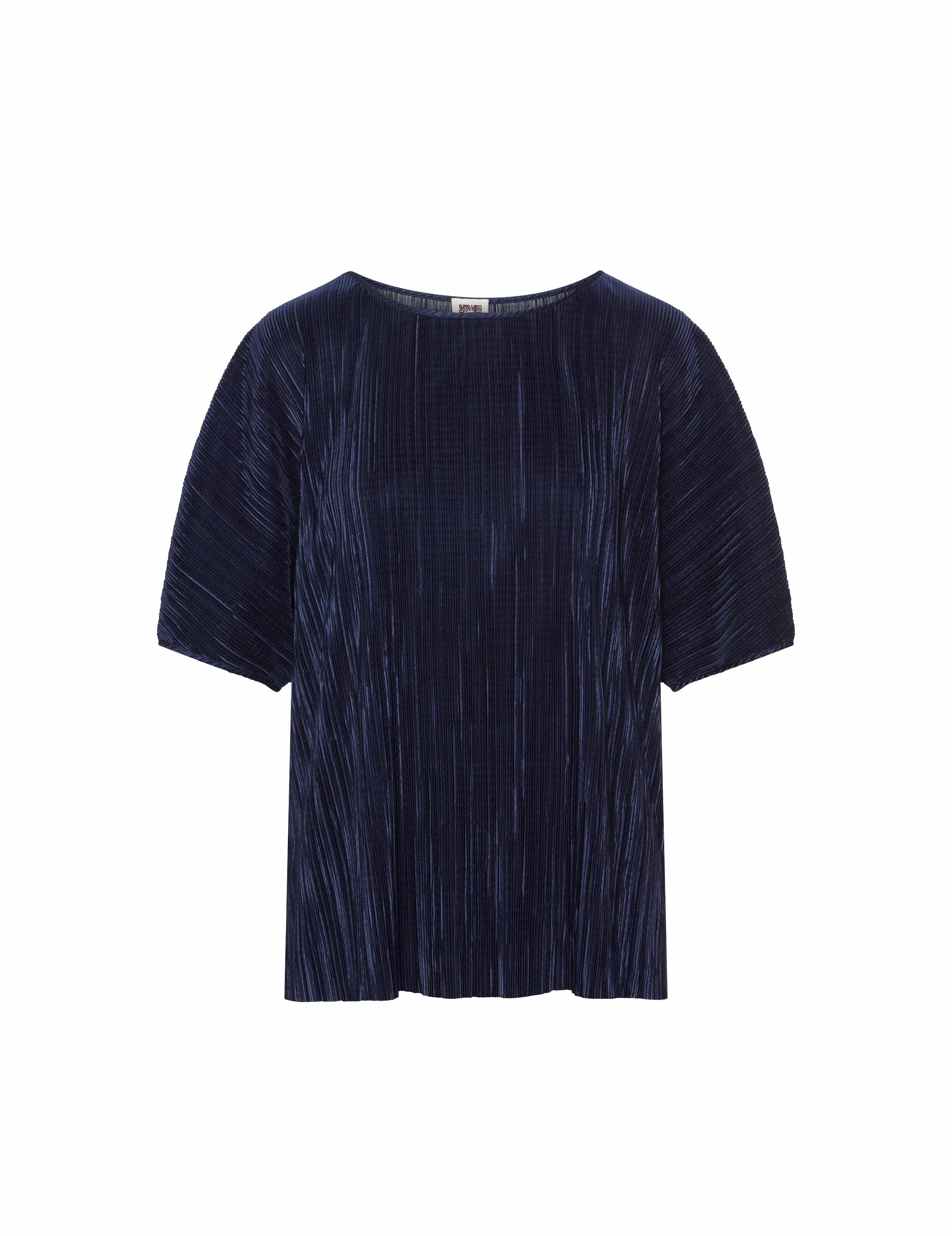 Pleated Charmeuse Bateau Blouse- Sale