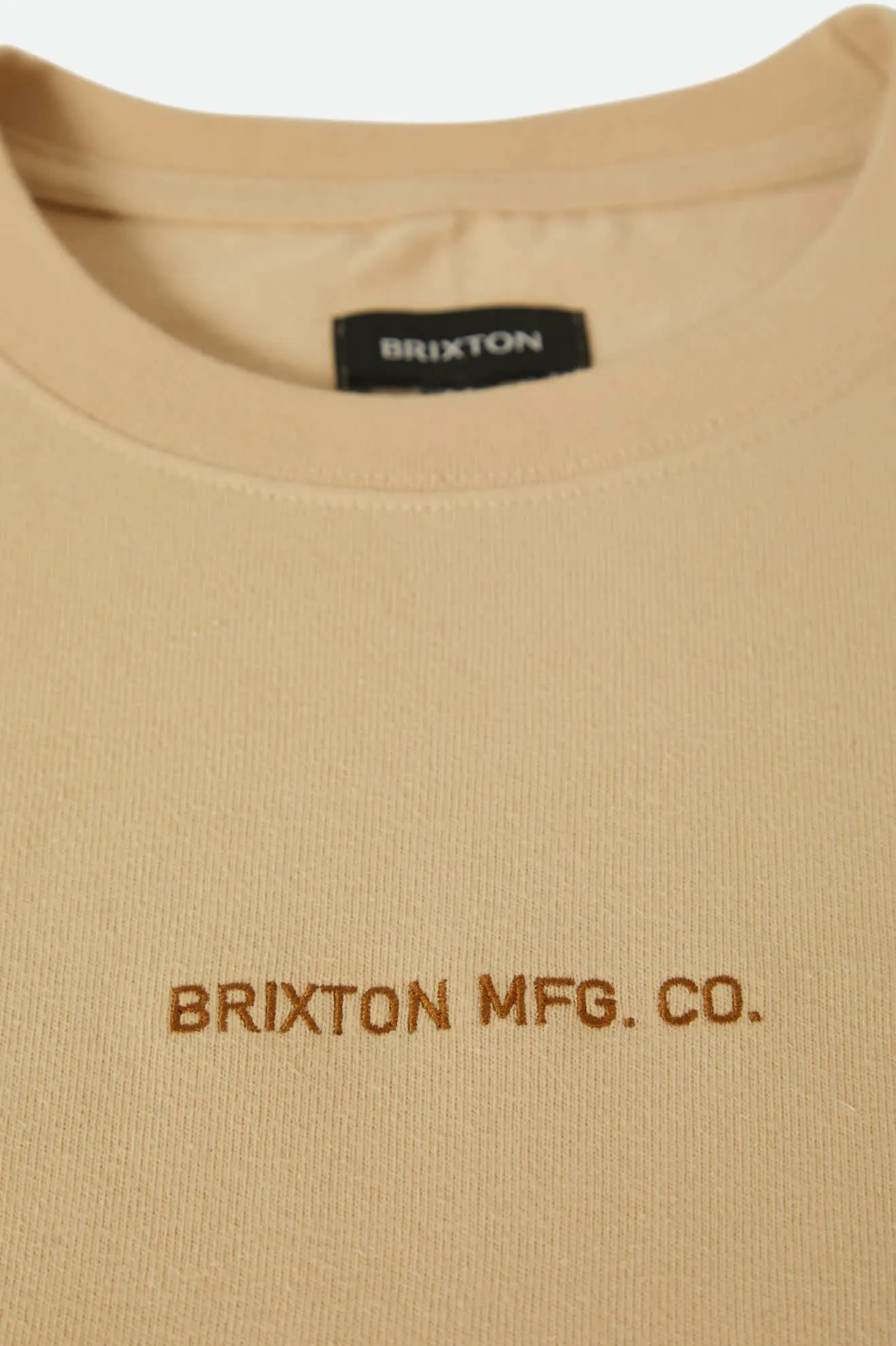 Quality Embroidered Heavyweight S/S Standard T-Shirt - Cream Classic Wash