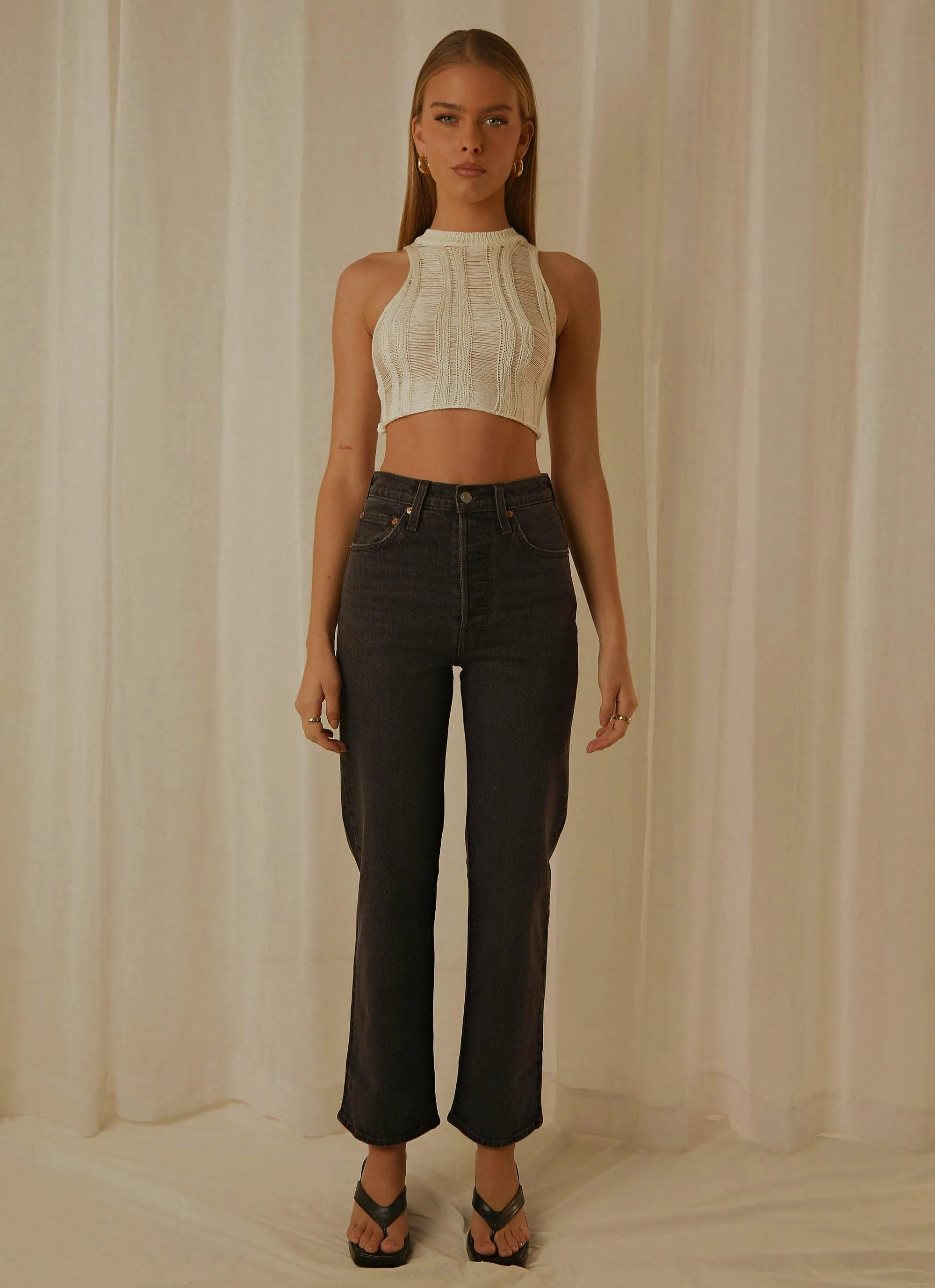 Ribcage Straight Ankle Jeans - Feelin' Cagey