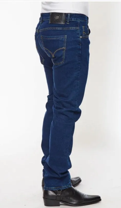 Rodeo Clothing Mens Jeans Skinny Fit in Dark Blue HLP-502-DKBLUE