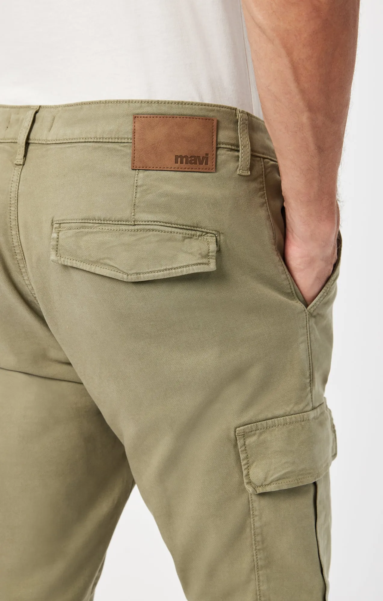 SAM SLIM STRAIGHT CARGO IN DEEP GREEN LUXE TWILL