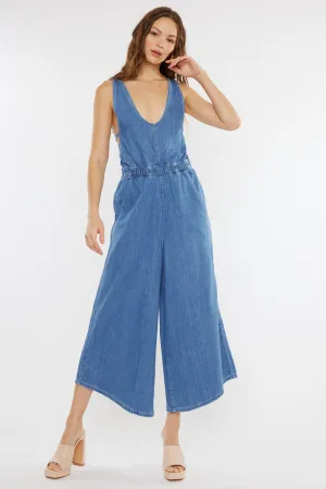Sandria Cropped Wide Leg Overalls
