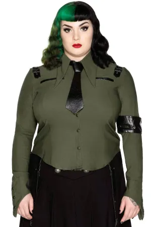 Secret Mission Button-Up Shirt [KHAKI] [PLUS] - Resurrect