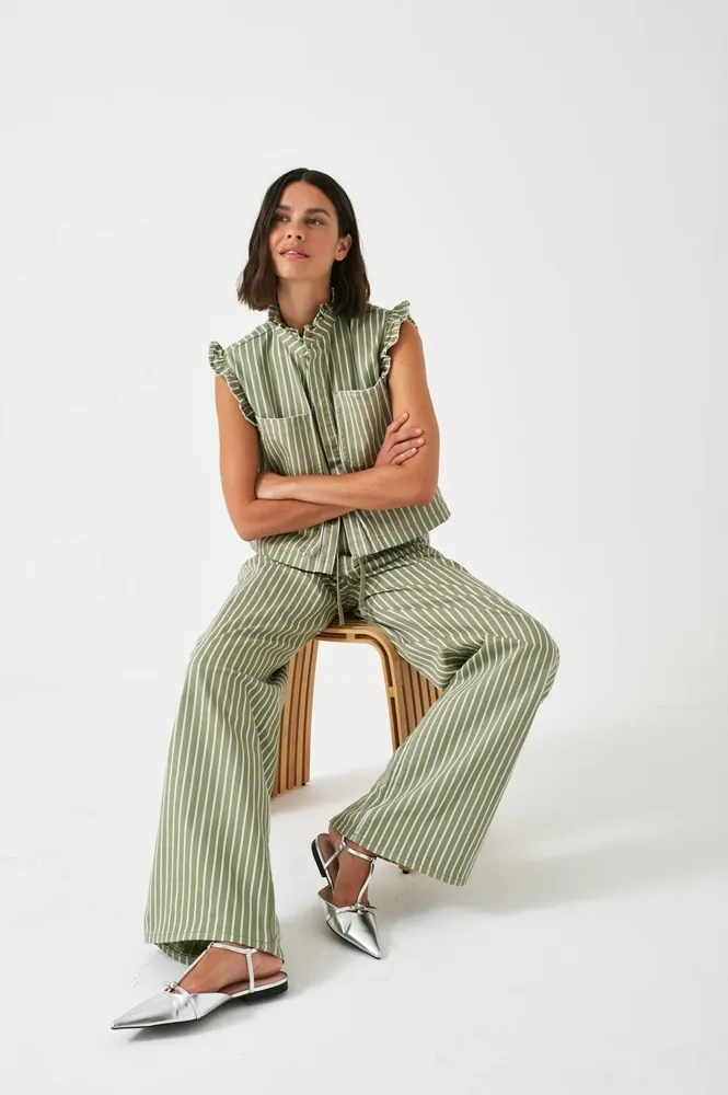 Seventy   Mochi Blake Vintage Moss Stripe Jeans