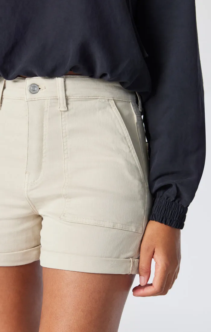 SHEENA STRAIGHT SHORTS IN OATMEAL TWILL