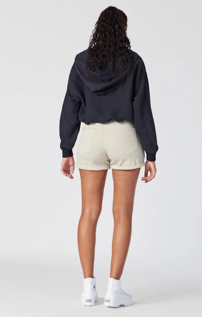 SHEENA STRAIGHT SHORTS IN OATMEAL TWILL