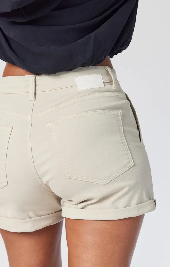 SHEENA STRAIGHT SHORTS IN OATMEAL TWILL