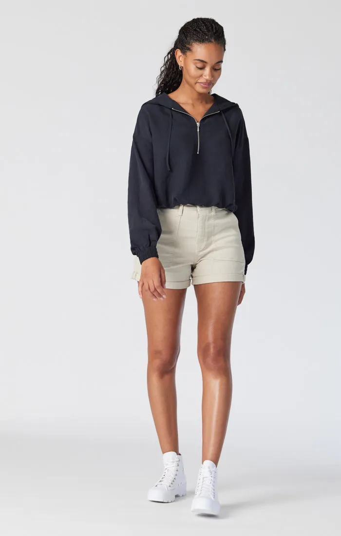 SHEENA STRAIGHT SHORTS IN OATMEAL TWILL
