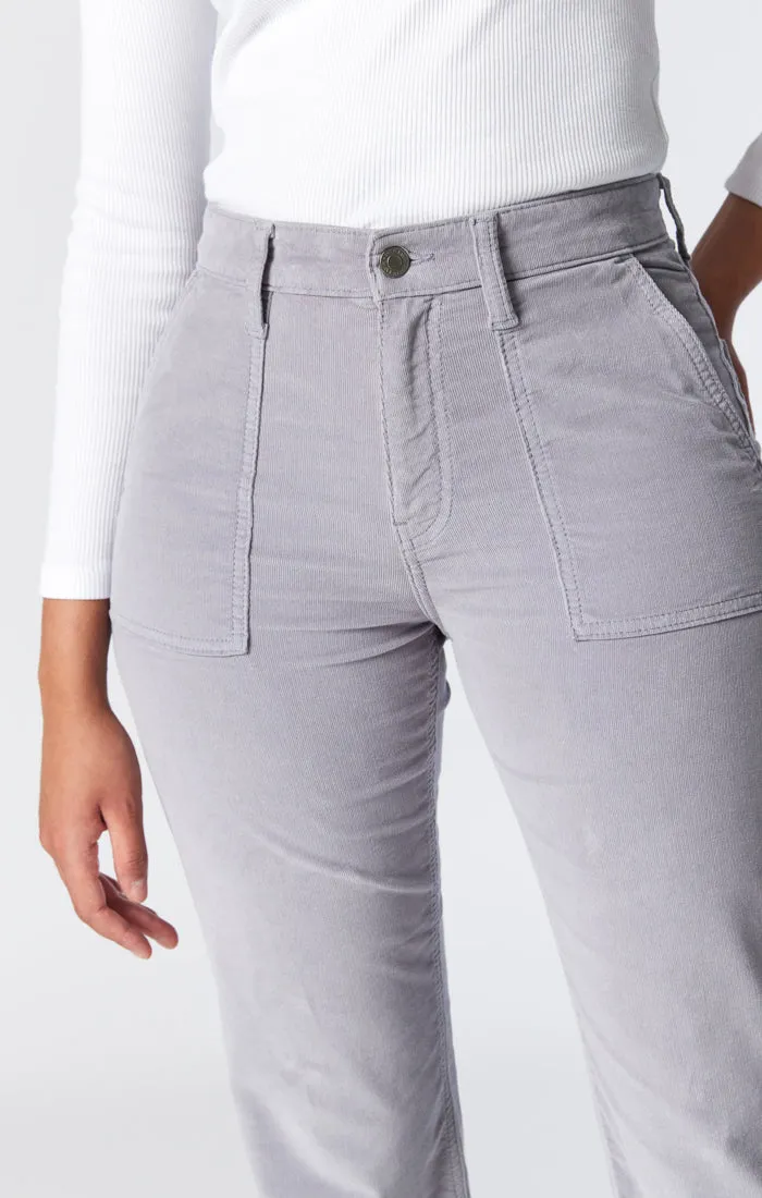 SHELIA FRONT POCKET STRAIGHT IN QUARRY CORD