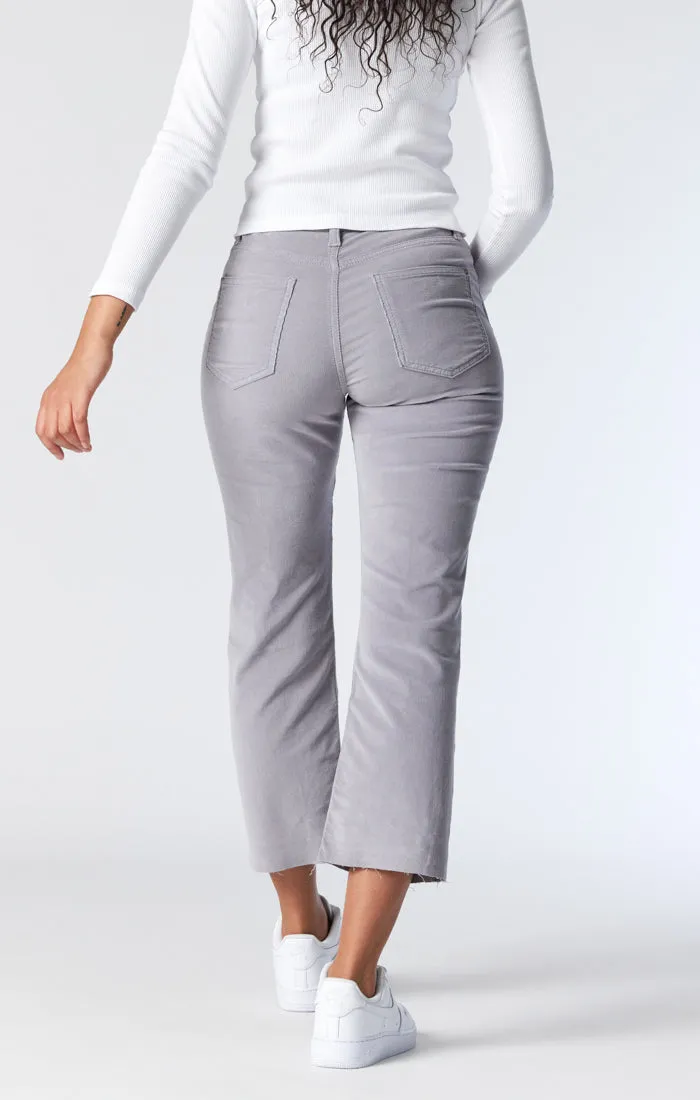 SHELIA FRONT POCKET STRAIGHT IN QUARRY CORD
