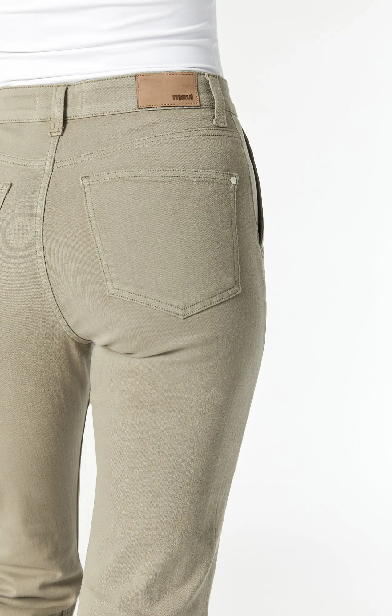 SHELIA FRONT POCKET STRAIGHT IN VETIVER TWILL