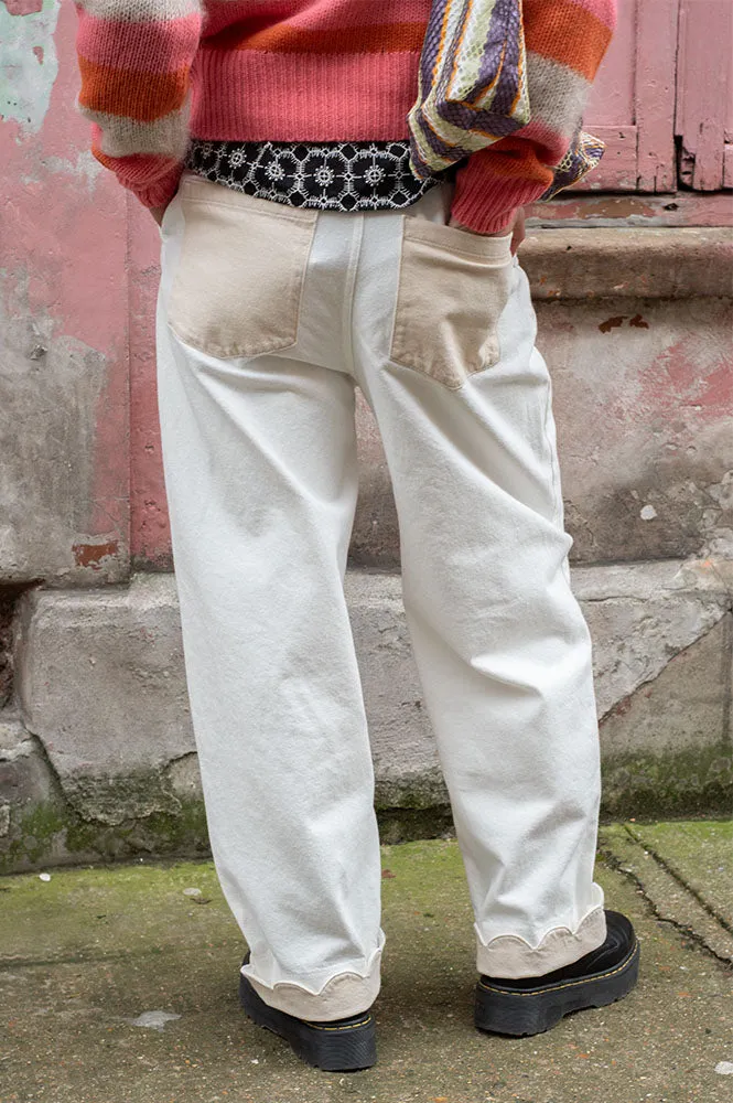 Stella Nova Two-Tone Scallop Moon Wash Jeans