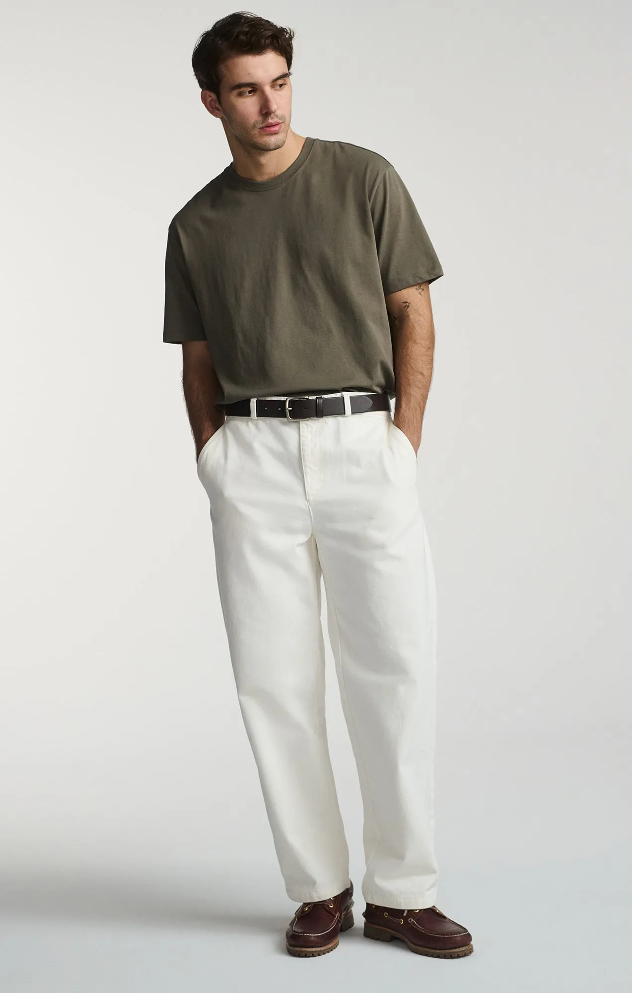 STRAIGHT LEG PANTS IN ANTIQUE WHITE