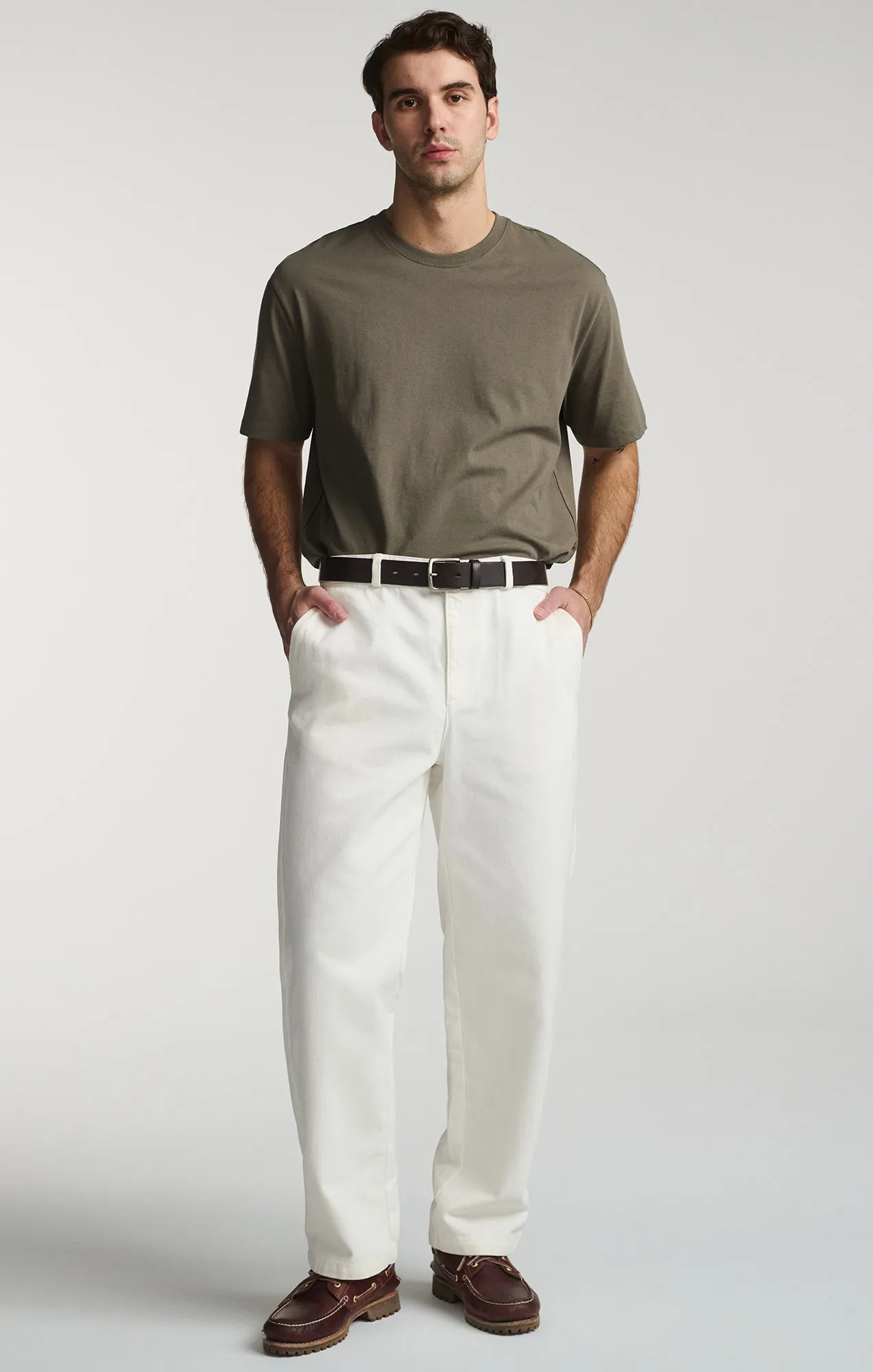 STRAIGHT LEG PANTS IN ANTIQUE WHITE