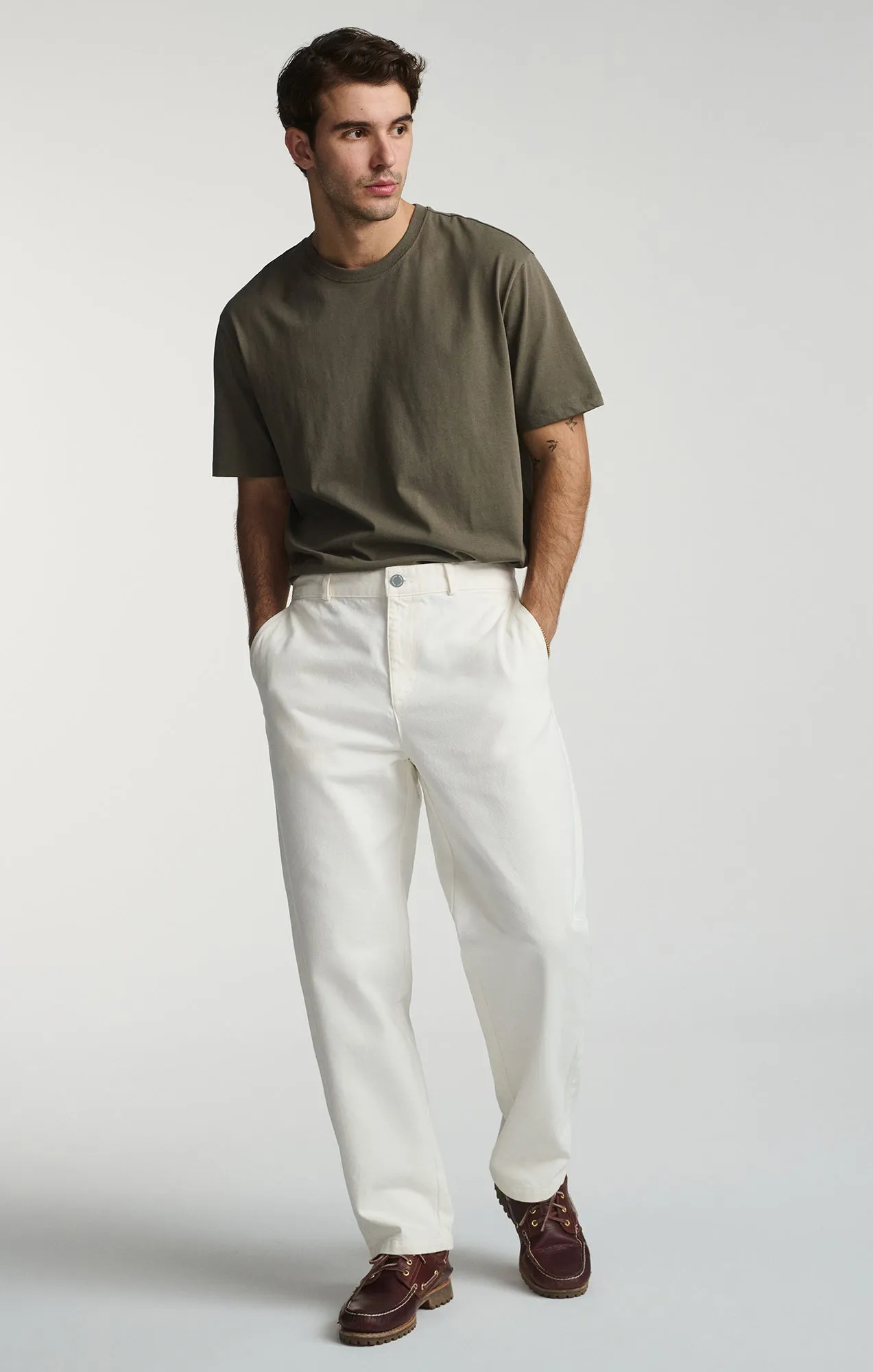 STRAIGHT LEG PANTS IN ANTIQUE WHITE