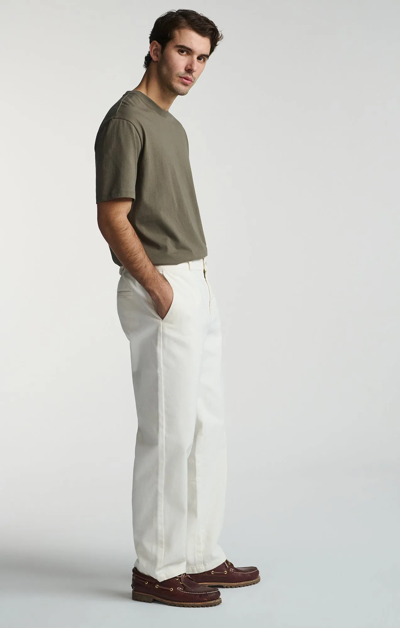 STRAIGHT LEG PANTS IN ANTIQUE WHITE