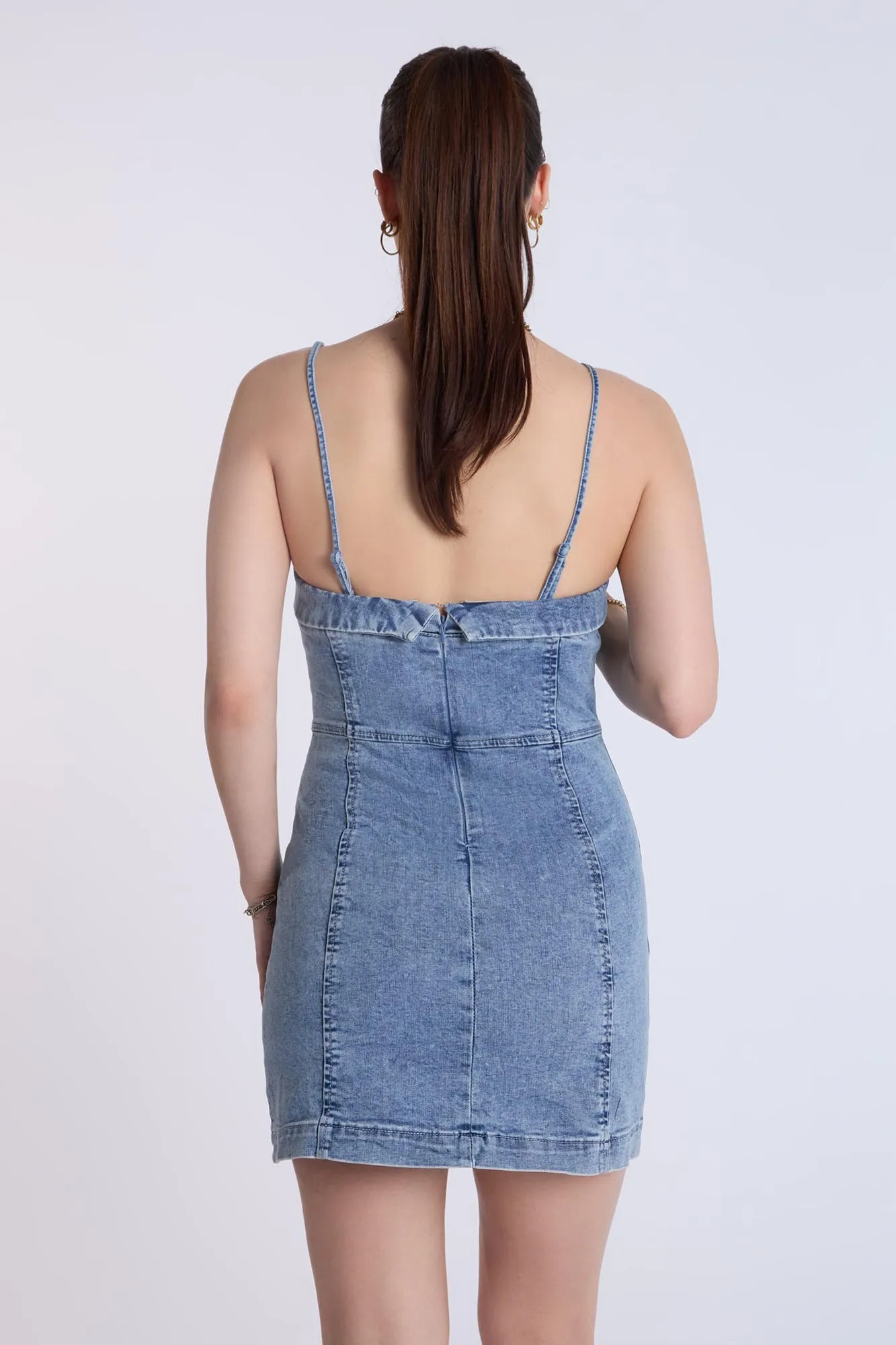 Strapless Denim Mini Dress
