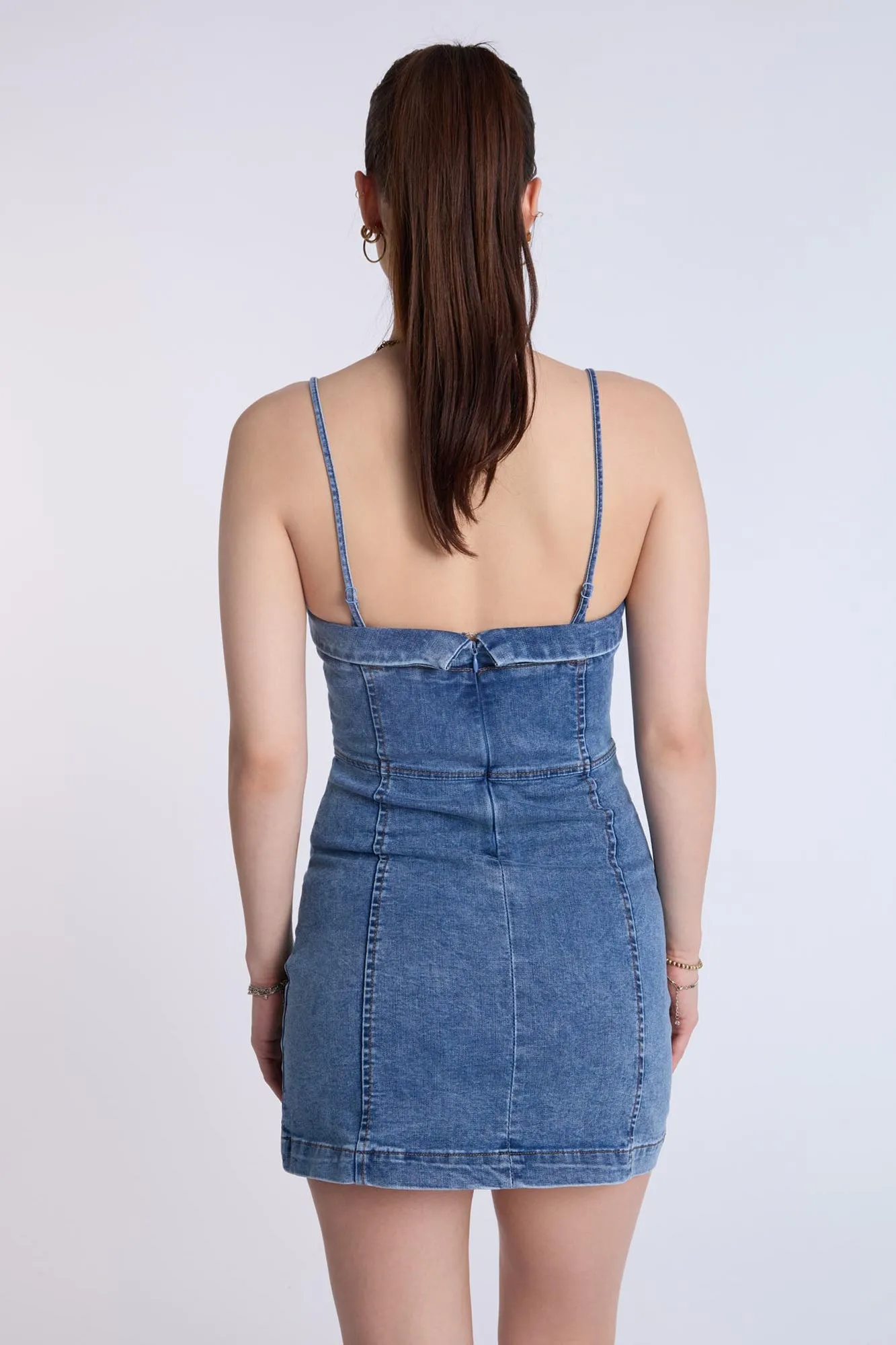 Strapless Denim Mini Dress
